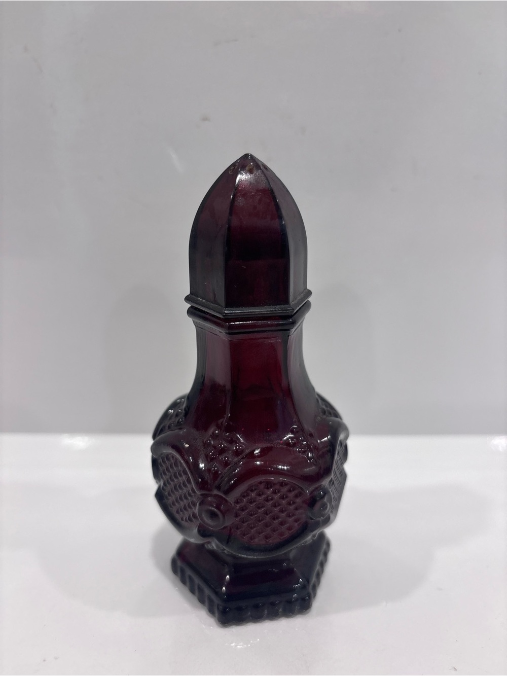 Vintage Avon Cape Cod Ruby Red Glass Pepper Shaker w/ Original Stopper